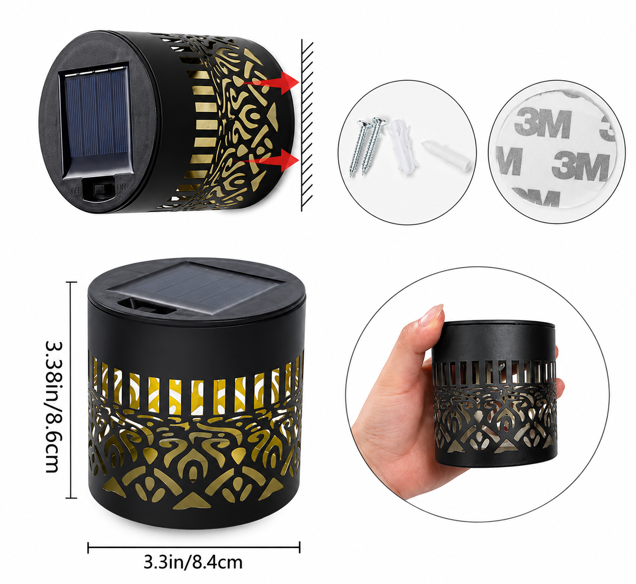 Solar Powered Garden Wall Light2